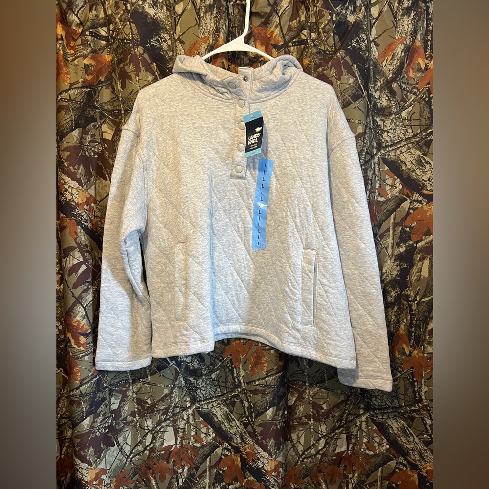 Womens Lands End quilted pullover- PRICE FIRM